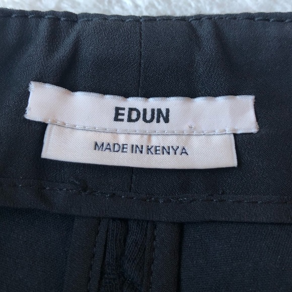 Edun High Waist Flare Leg Pant with Croc Texture - Picture 5 of 8